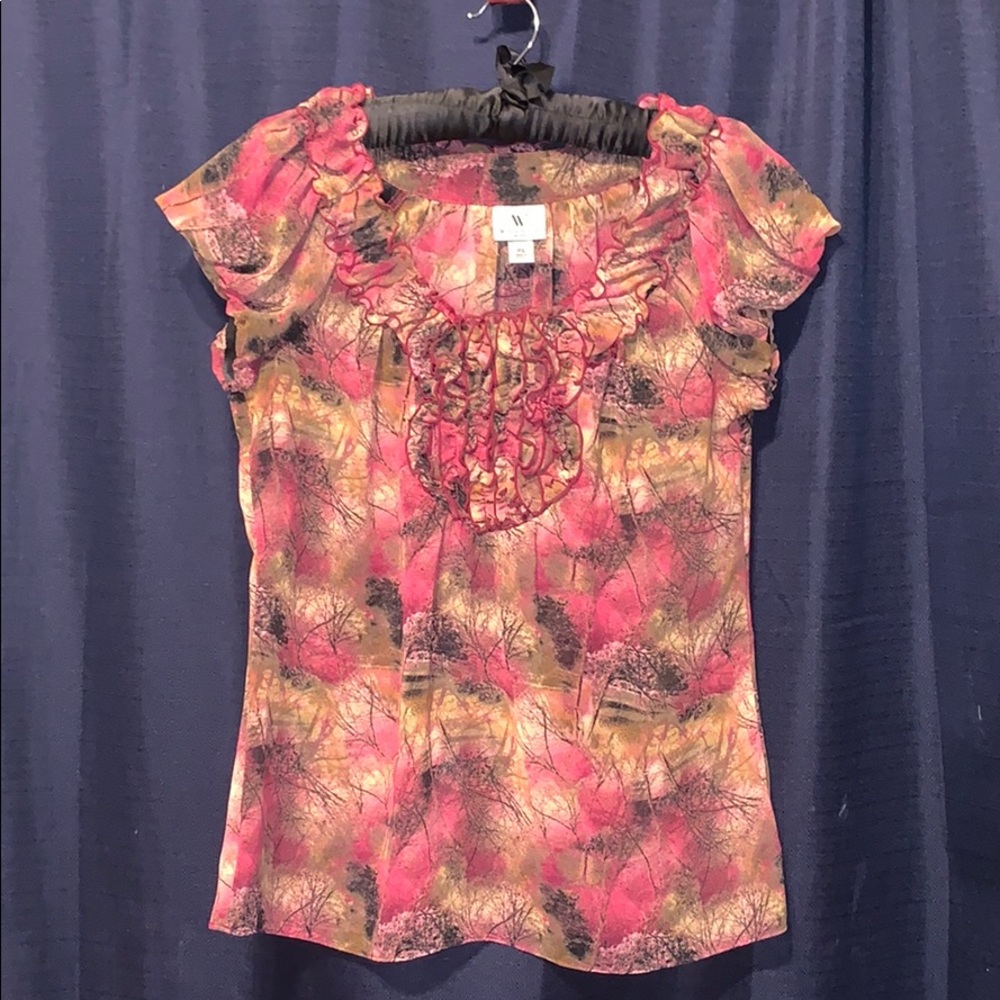 🌸Worthington Petite Short Sleeved Sheer Blouse🌸